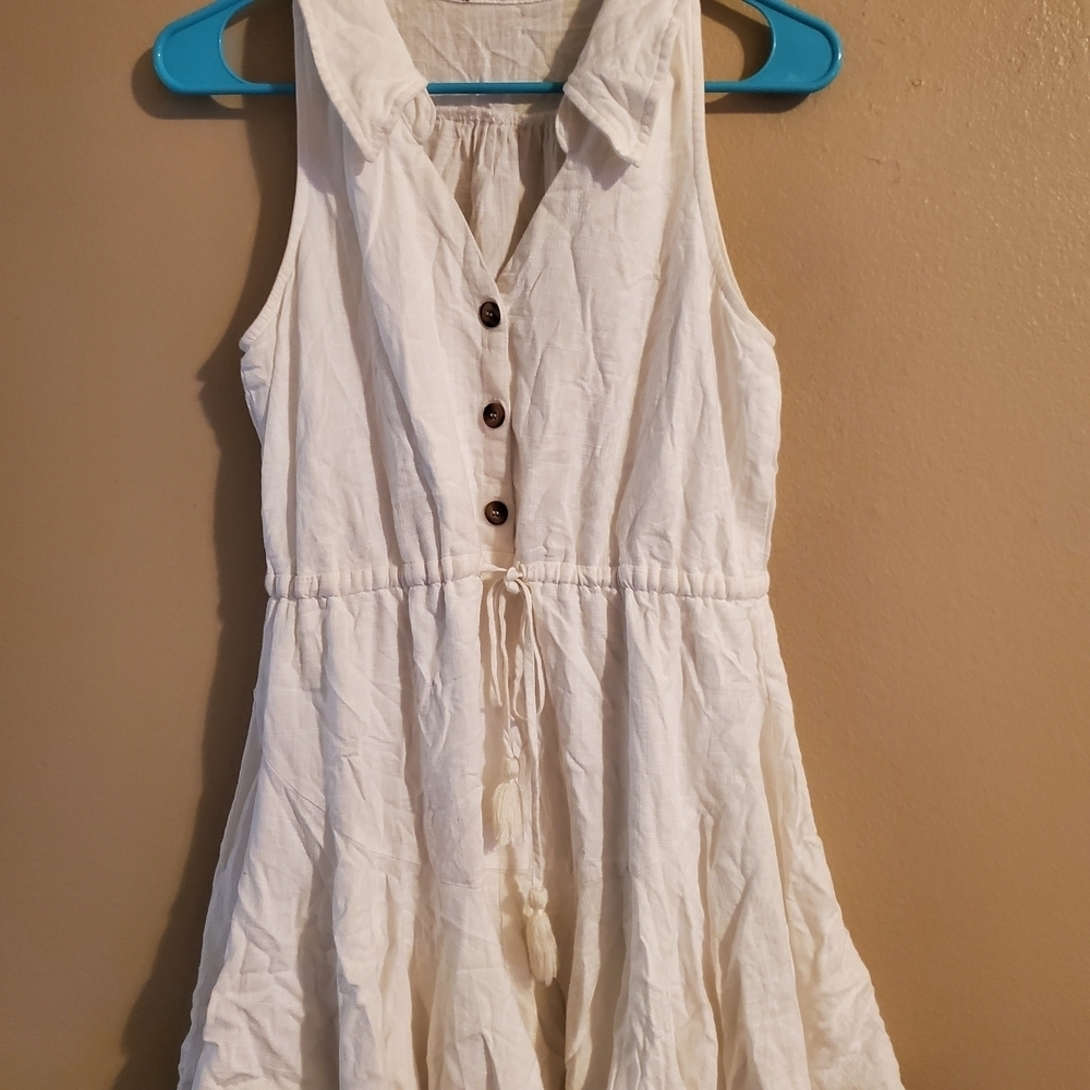 Source Unknown Cream Sleeveless Dress Lined
